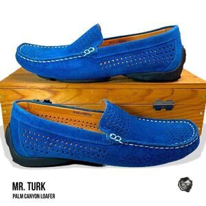 MR TURK PALM CANYON LOAFERS IN BLUE SUEDE DRIVING MOCCASINS MEN’S SIZE 7 & 8